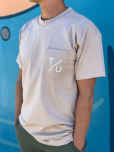 Unisex Short Sleeve Pocket Tee - Sand/White